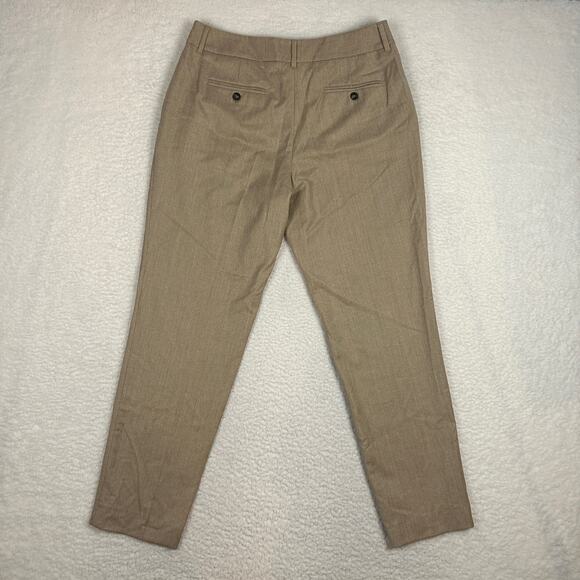 Weekend Max Mara Size 10 Virgin Wool Trousers Straight Leg Pleated Tan Neutral - Picture 4 of 9